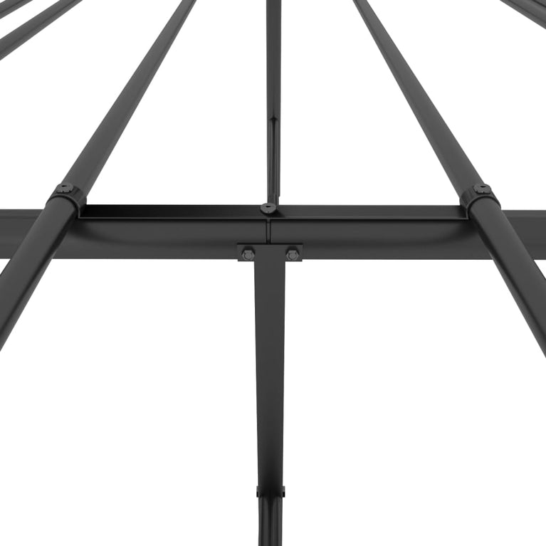 Bedframe met hoofdbord metaal zwart 150x200 cm