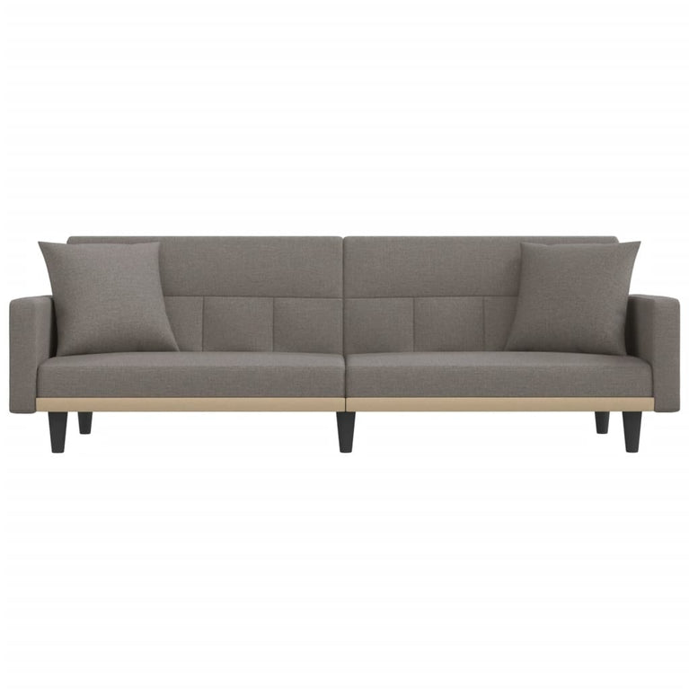 Slaapbank met kussens stof taupe