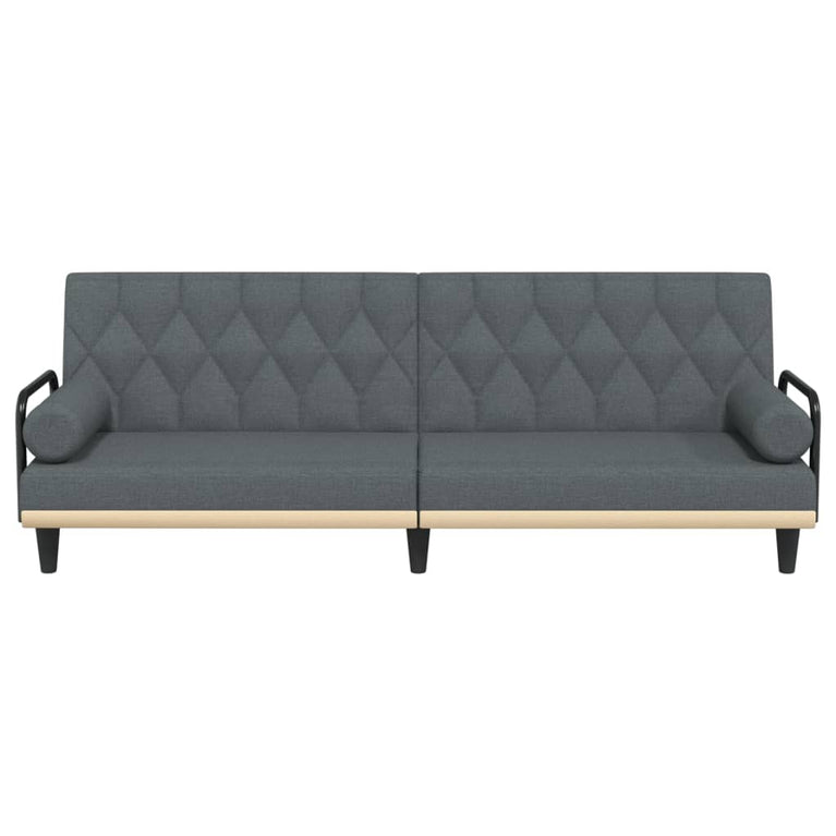 Slaapbank met armleuningen stof donkergrijs