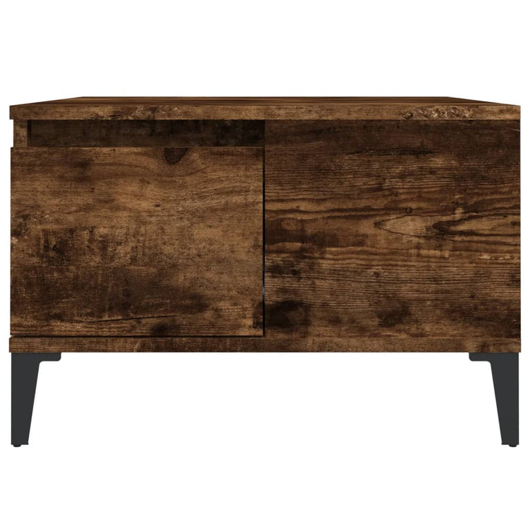Salontafel 55x55x36,5 cm bewerkt hout gerookt eikenkleurig