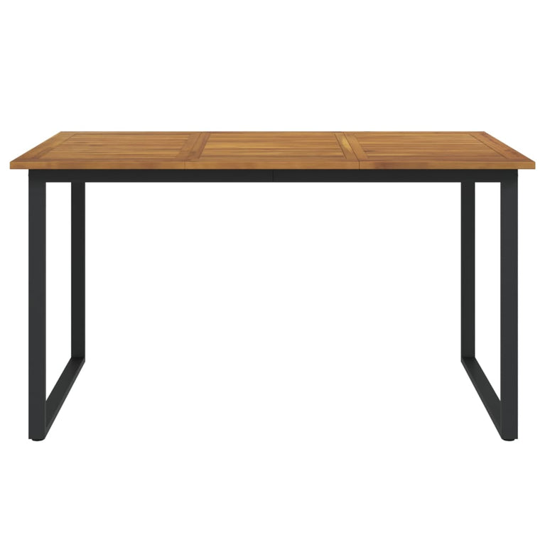 Tuintafel met U-vormige poten 140x80x75 cm massief acaciahout