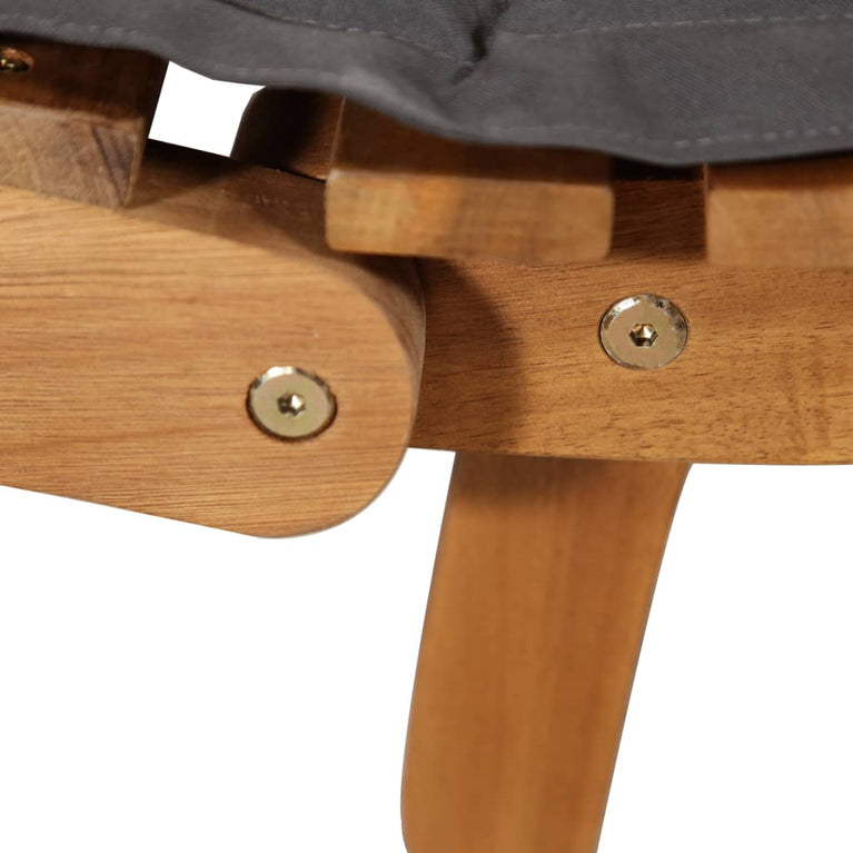 Ligstoelen met kussens 2 st massief acaciahout donkergrijs