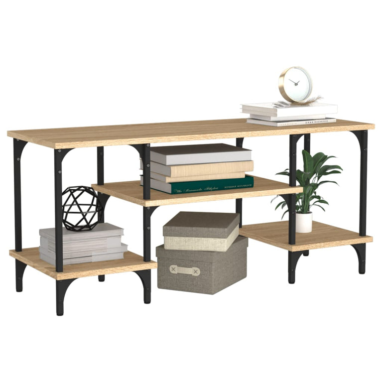 Tv-meubel 102x35x45,5 cm bewerkt hout sonoma eikenkleurig