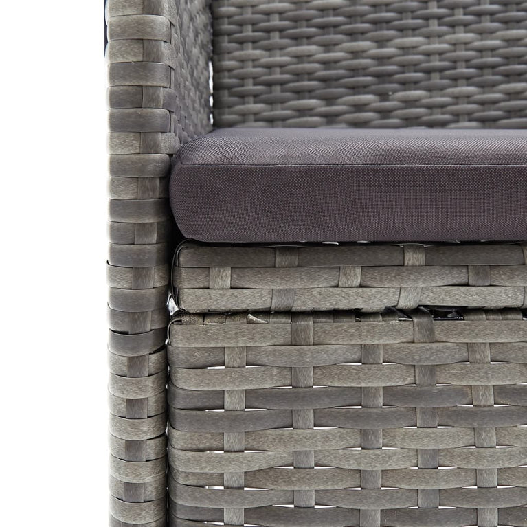 5-delige Tuinset met kussens grijs en zwart