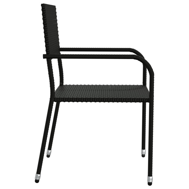 5-delige Tuinset poly rattan zwart