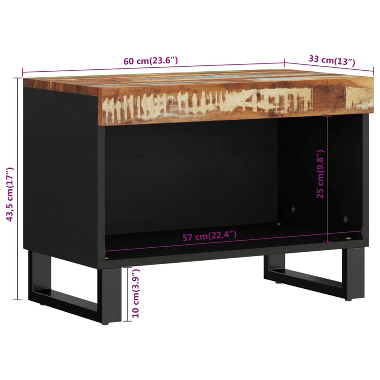 Tv-meubel 60x33x43,5 cm massief gerecycled hout