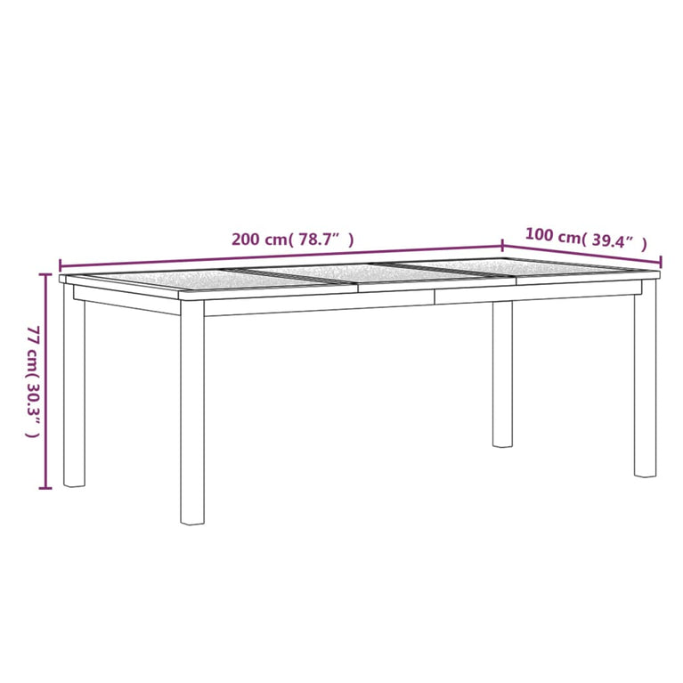 3-delige Tuinset massief teakhout