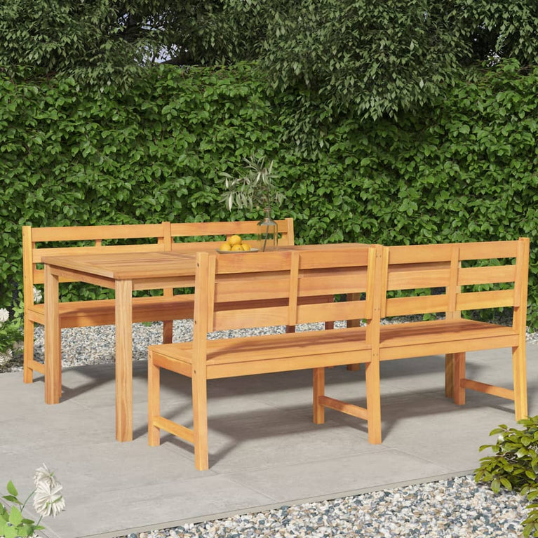3-delige Tuinset massief teakhout