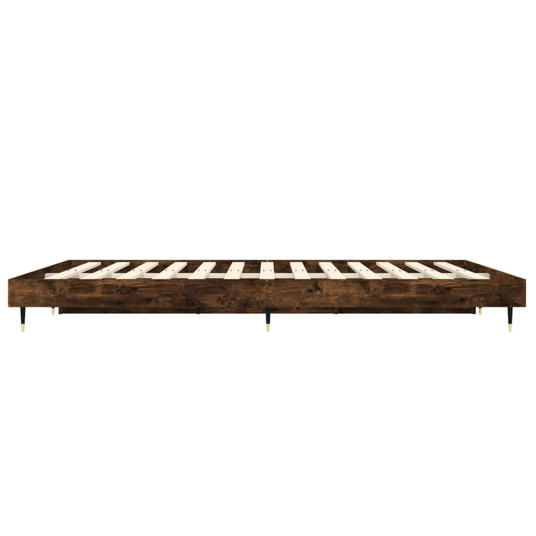 Bedframe bewerkt hout gerookt eikenkleurig 140x190 cm