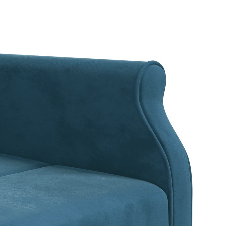 Slaapbank L-vormig 271x140x70 cm fluweel blauw