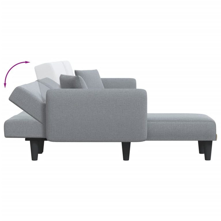 Slaapbank L-vormig 275x140x70 cm stof lichtgrijs
