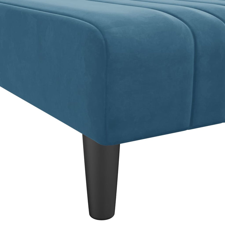 Slaapbank L-vormig 260x140x70 cm fluweel blauw