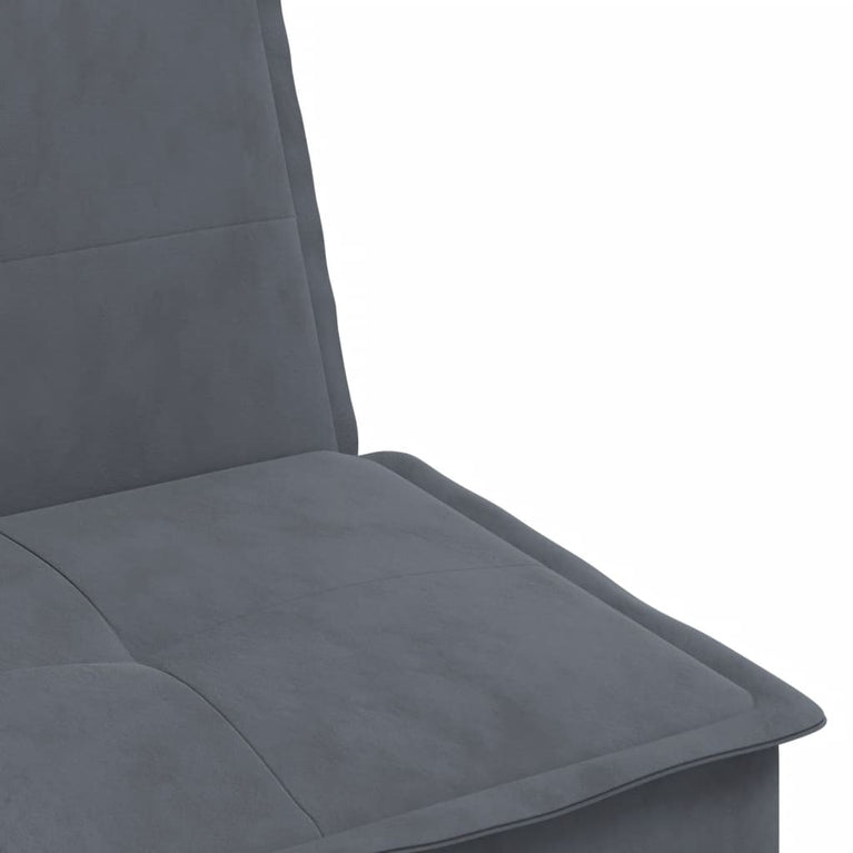 Slaapbank L-vormig 255x140x70 cm fluweel donkergrijs