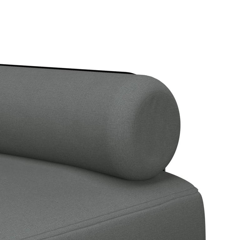 Slaapbank L-vormig 260x140x70 cm stof donkergrijs