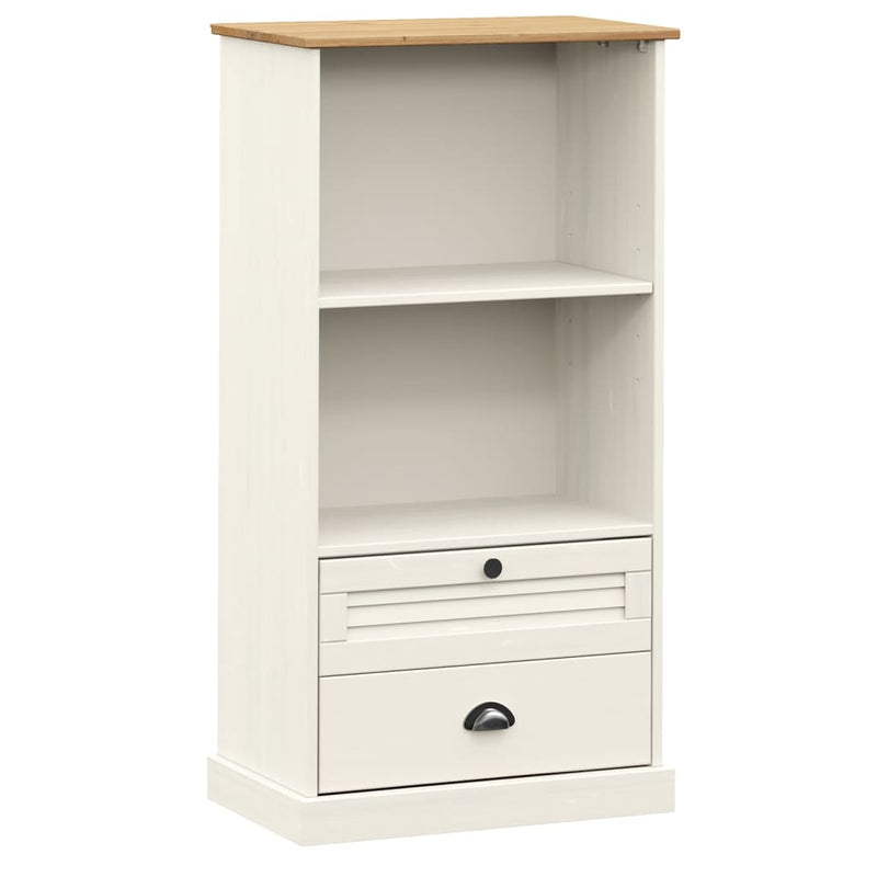 Boekenkast VIGO 60x35x114,5 cm massief grenenhout wit