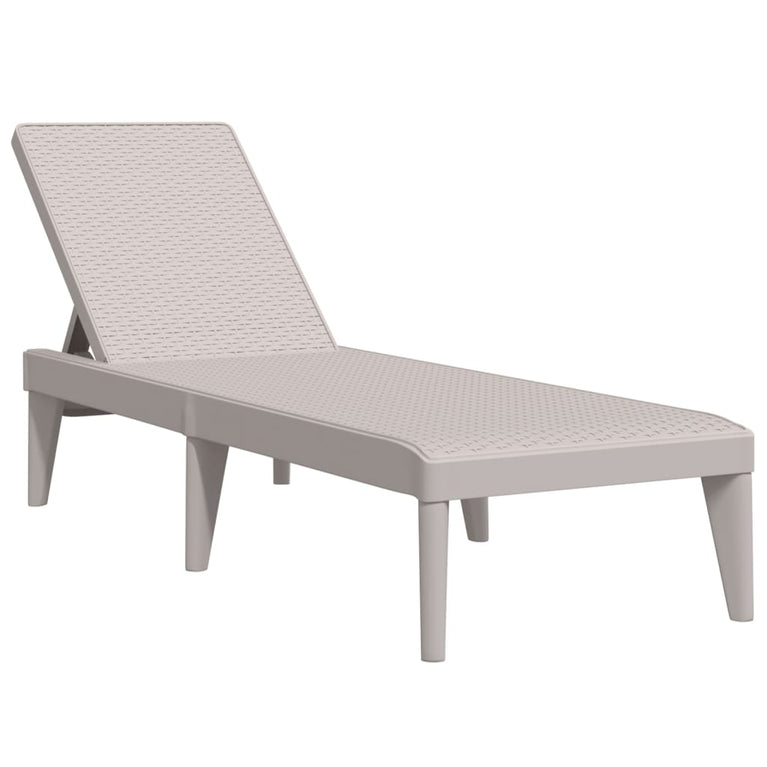 Ligbed 186x60x29 cm polypropeen cappuccinokleurig