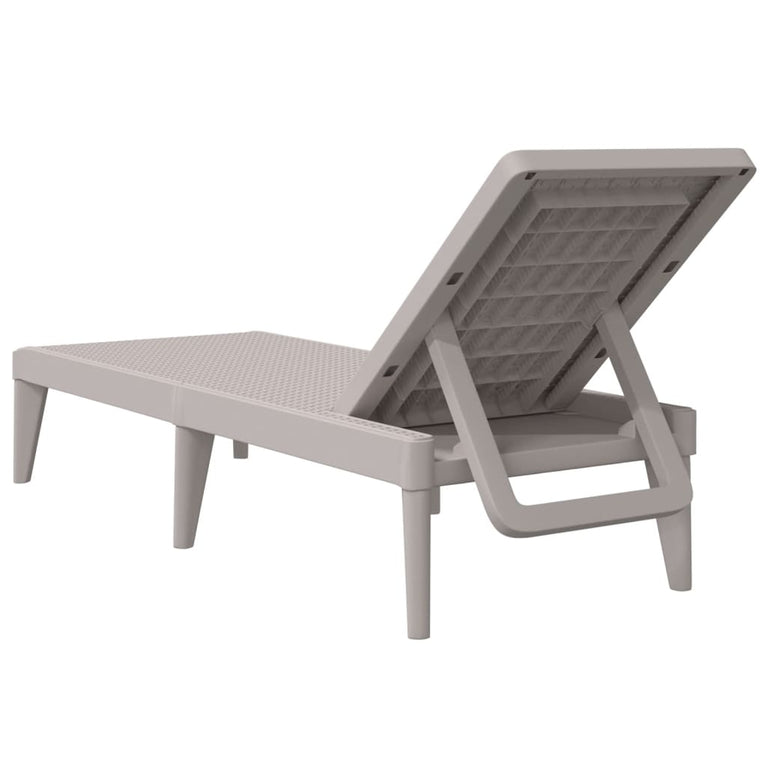 Ligbed 186x60x29 cm polypropeen cappuccinokleurig