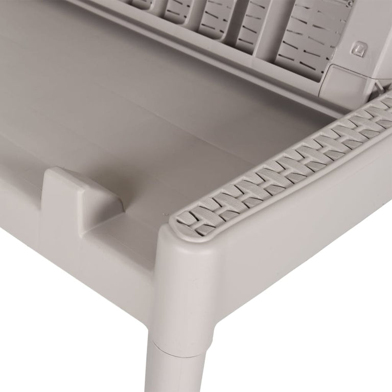 Ligbed 186x60x29 cm polypropeen cappuccinokleurig