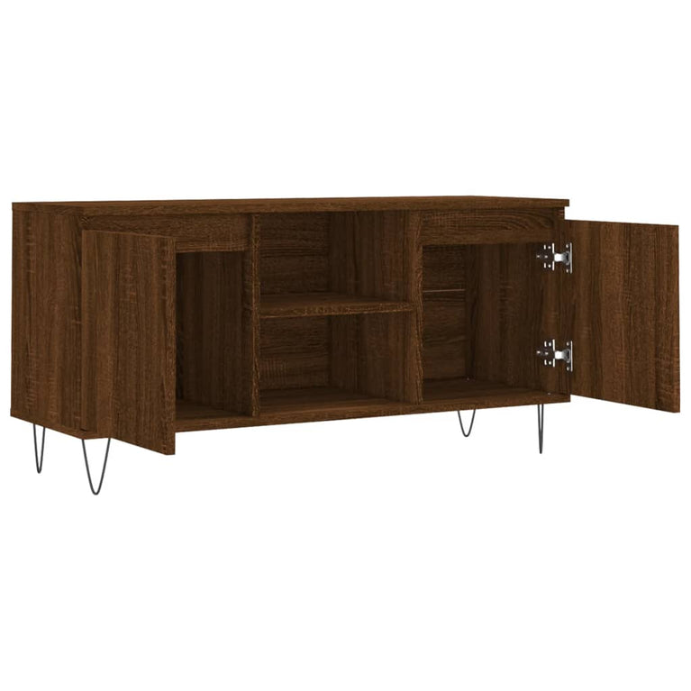 Tv-meubel 104x35x50 cm bewerkt hout bruin eikenkleur