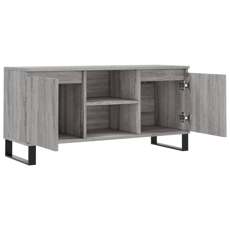 Tv-meubel 104x35x50 cm bewerkt hout grijs sonoma eikenkleurig