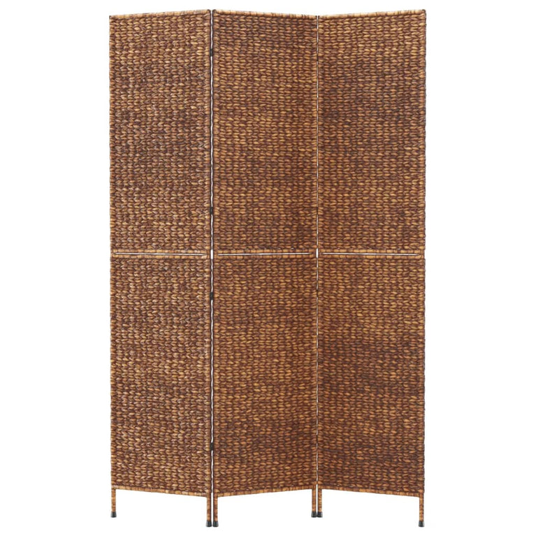 Kamerscherm met 3 panelen 122x180 cm waterhyacint bruin