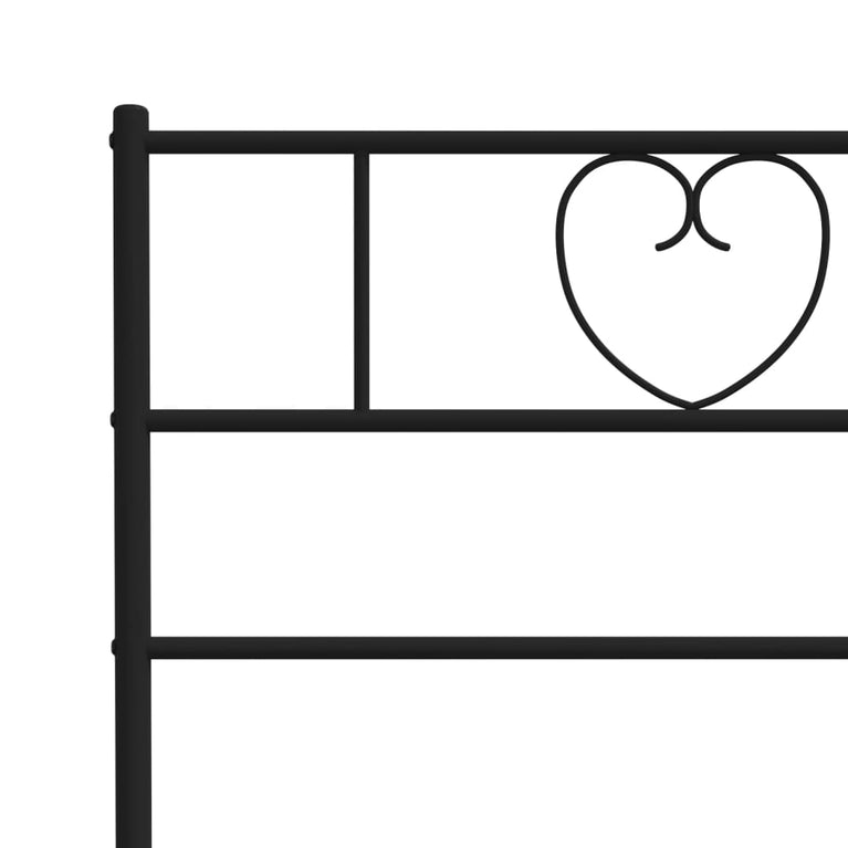 Bedframe met hoofdbord metaal zwart 180x200 cm