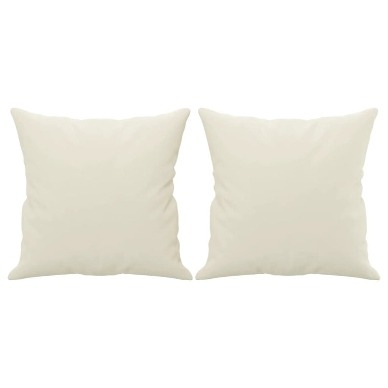 Tweezitsbank met sierkussens 120 cm fluweel crèmekleurig