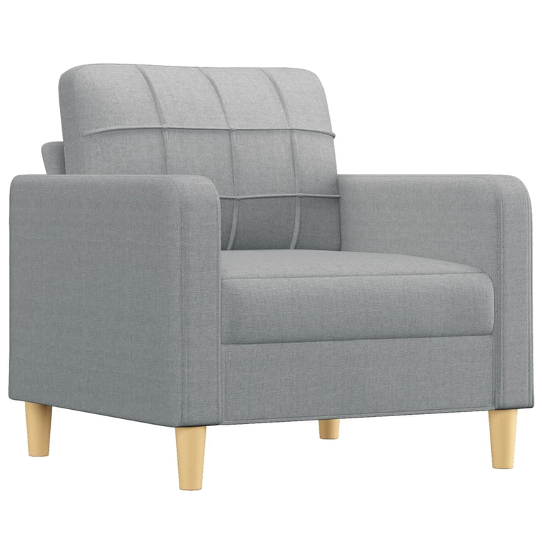 3-delige Loungeset met kussens stof lichtgrijs
