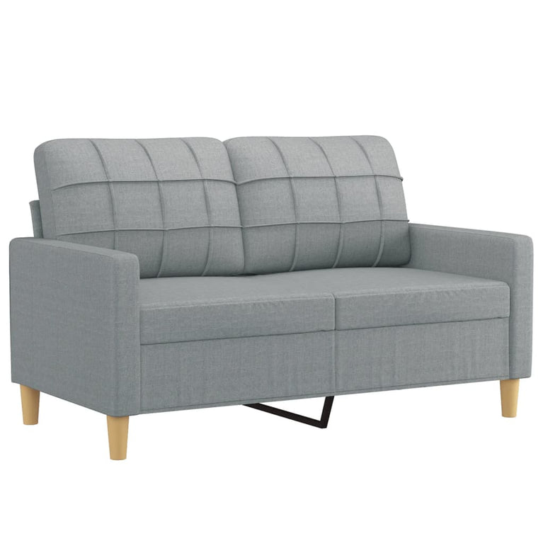 3-delige Loungeset met kussens stof lichtgrijs