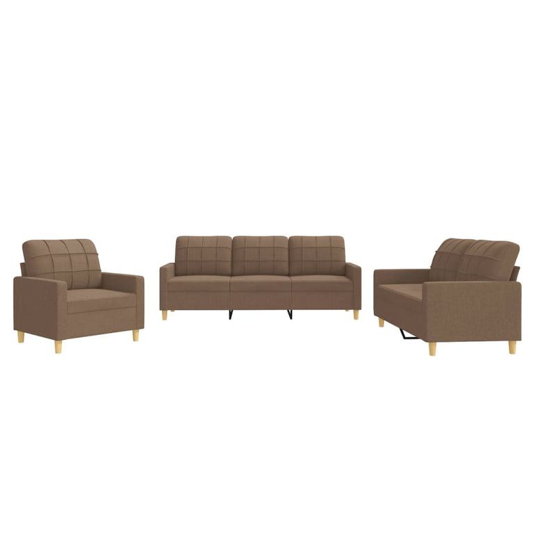 4-delige Loungeset met kussens stof bruin