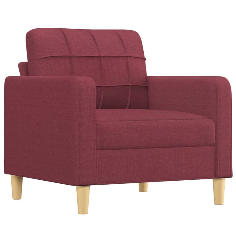 3-delige Loungeset met kussens stof wijnrood
