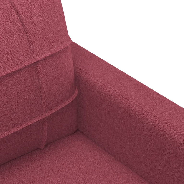 3-delige Loungeset met kussens stof wijnrood