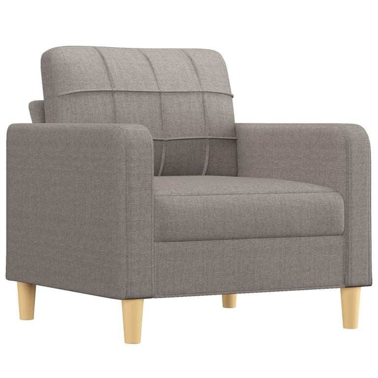 3-delige Loungeset met kussens stof taupe