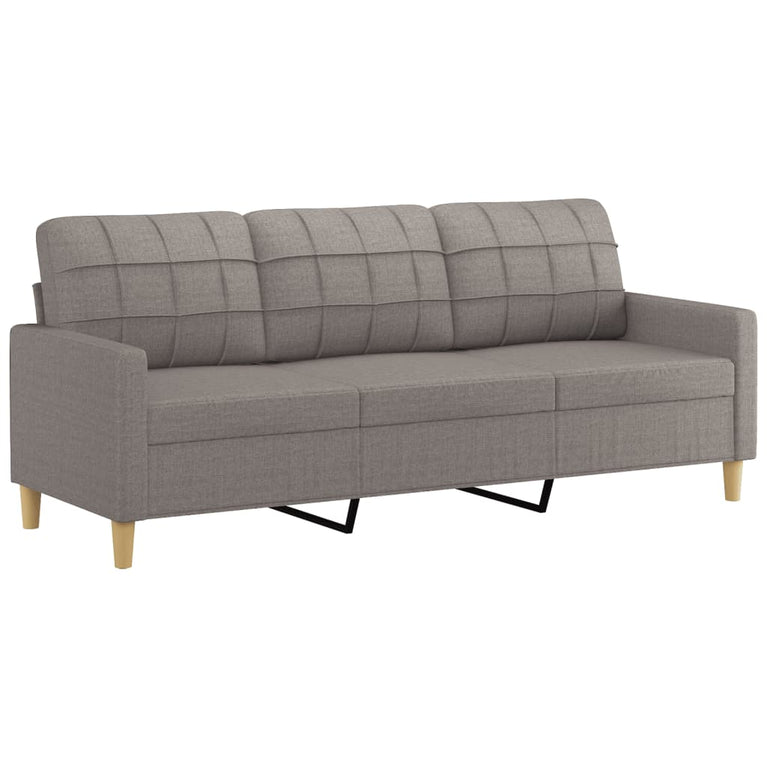 3-delige Loungeset met kussens stof taupe