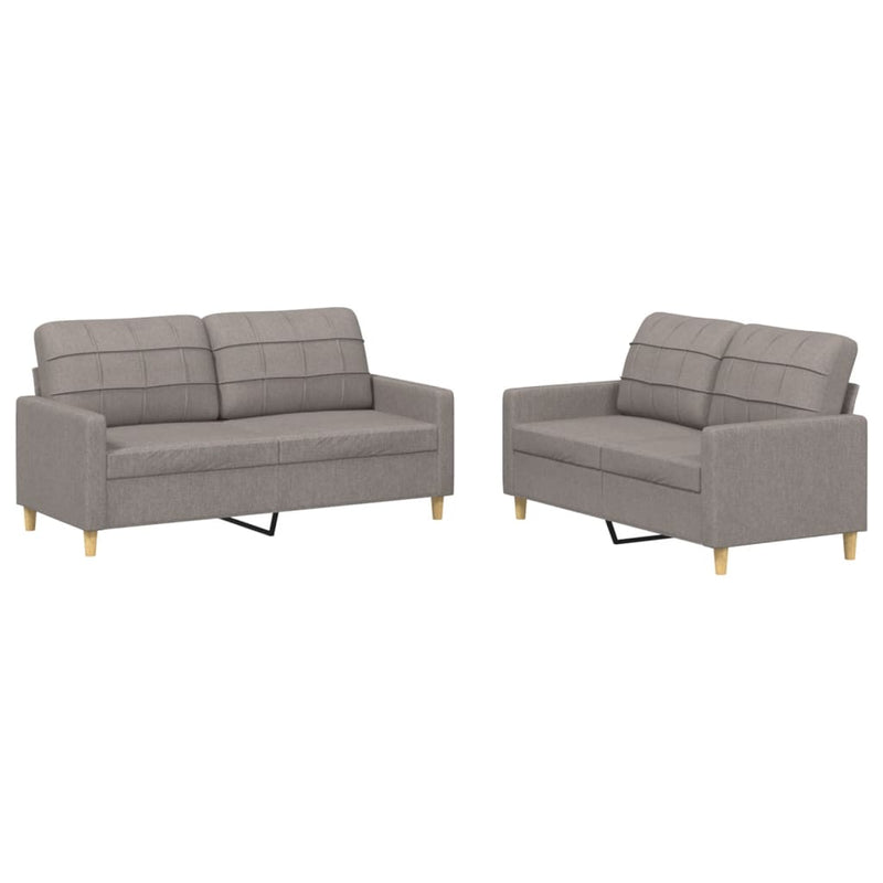 2-delige Loungeset met kussens stof taupe