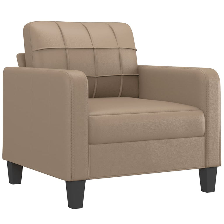 3-delige Loungeset met kussens kunstleer cappuccino