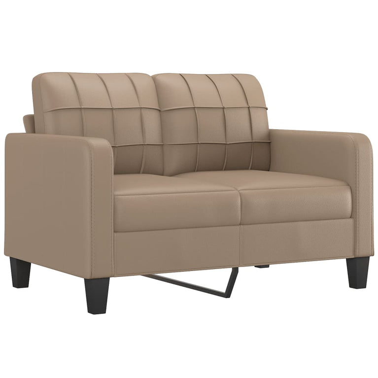 3-delige Loungeset met kussens kunstleer cappuccino
