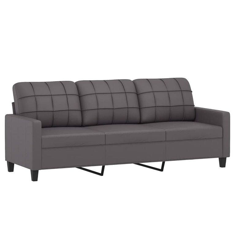 2-delige Loungeset met kussens kunstleer grijs