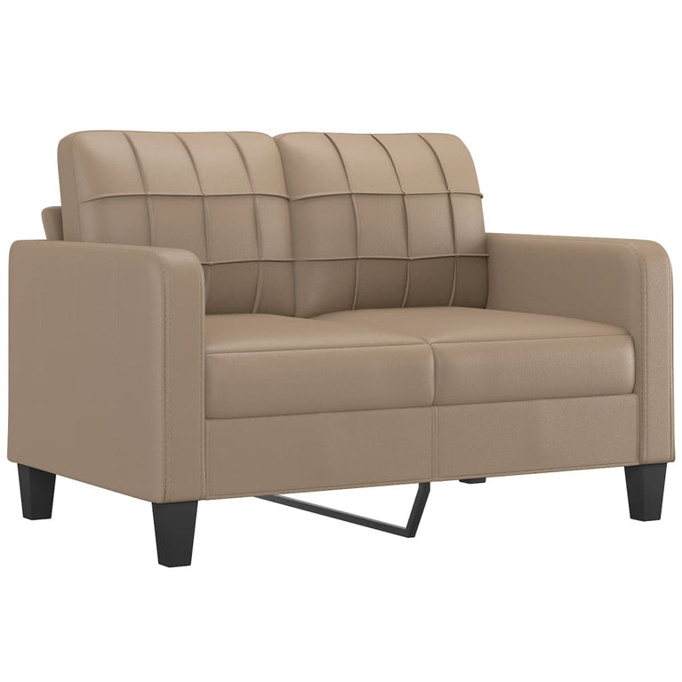 3-delige Loungeset met kussens kunstleer cappuccino