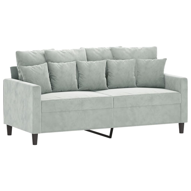 2-delige Loungeset met kussens fluweel lichtgrijs