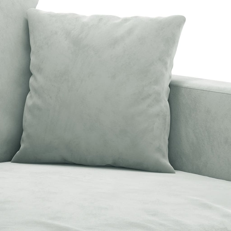 2-delige Loungeset met kussens fluweel lichtgrijs