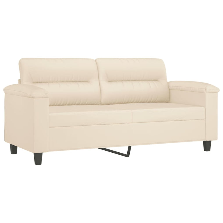 2-delige Loungeset met kussens microvezelstof beige