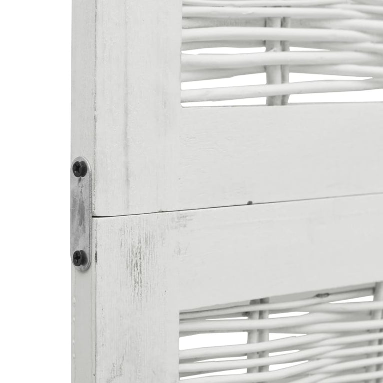 Kamerscherm met 6 panelen massief paulowniahout wit