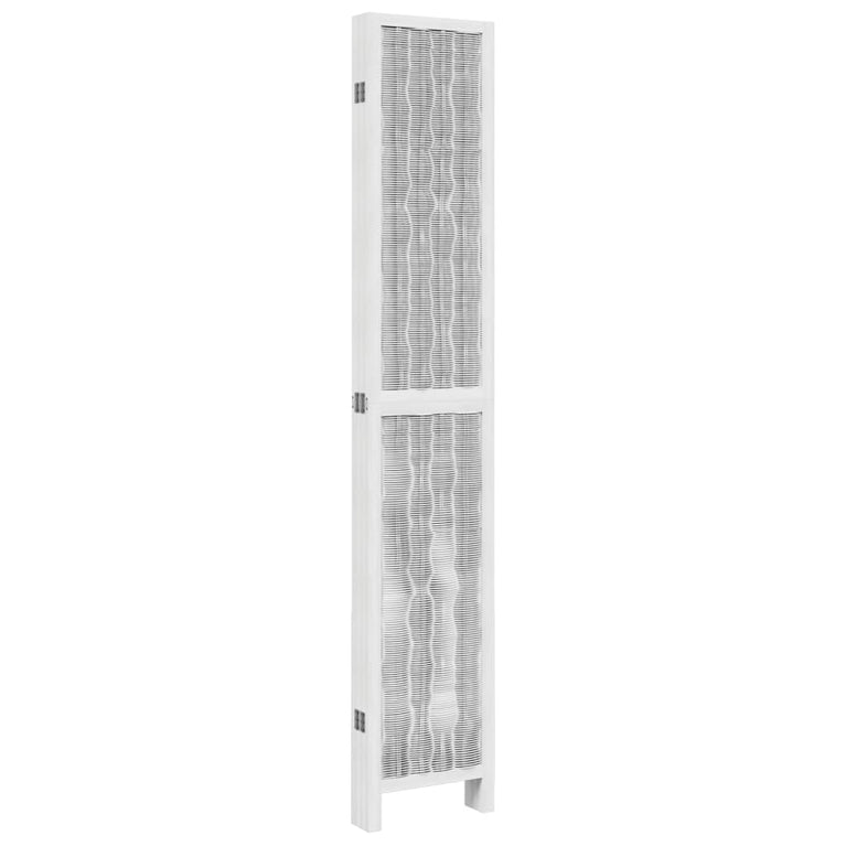 Kamerscherm met 6 panelen massief paulowniahout wit