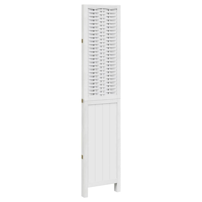Kamerscherm met 3 panelen massief paulowniahout wit
