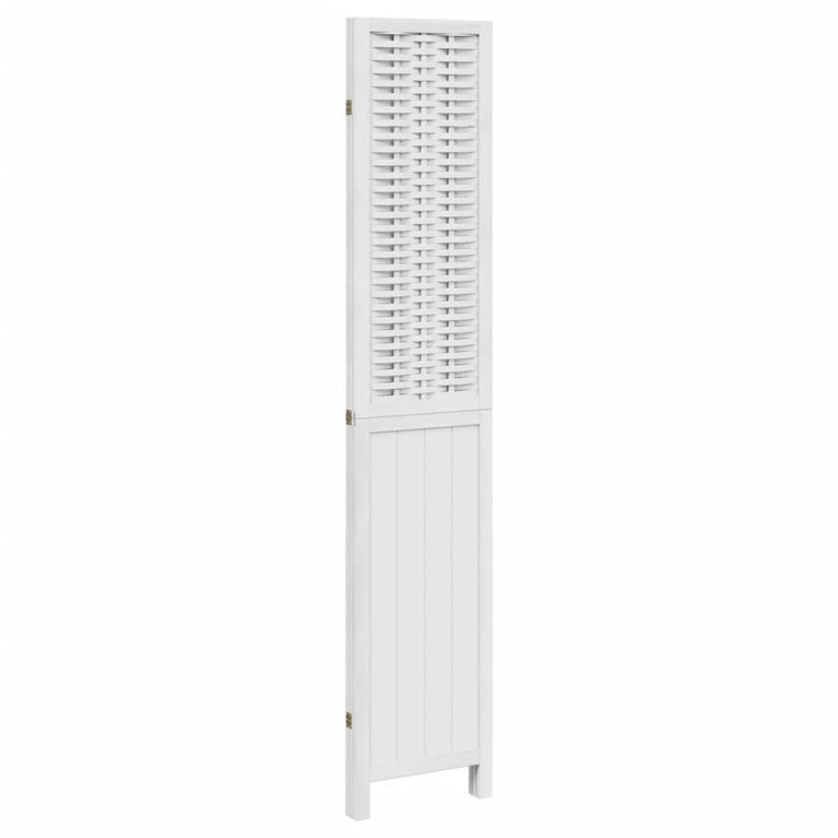 Kamerscherm met 3 panelen massief paulowniahout wit