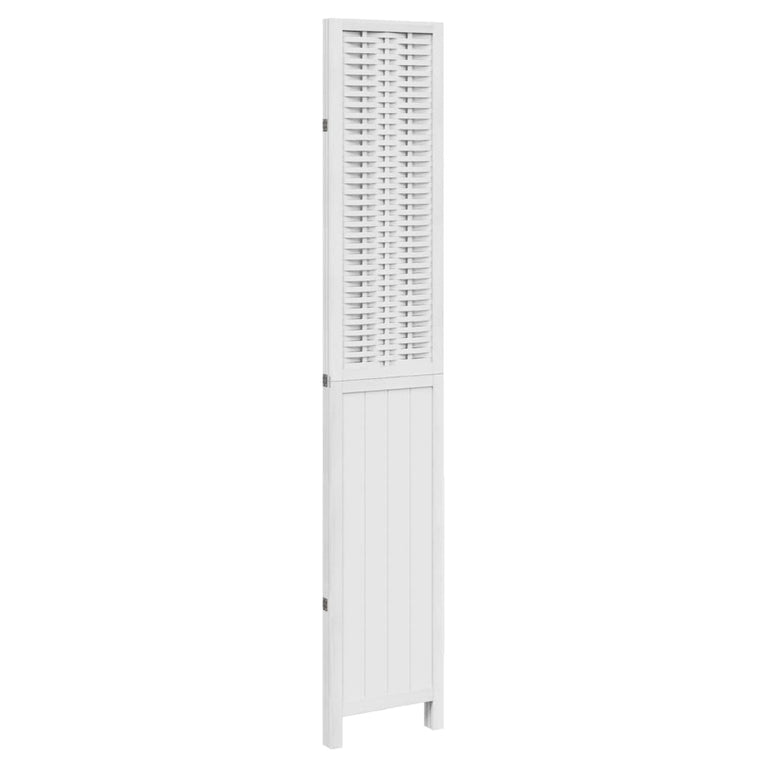 Kamerscherm met 3 panelen massief paulowniahout wit