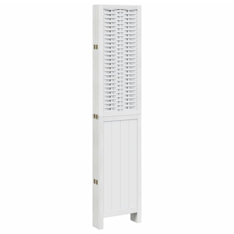 Kamerscherm met 6 panelen massief paulowniahout wit