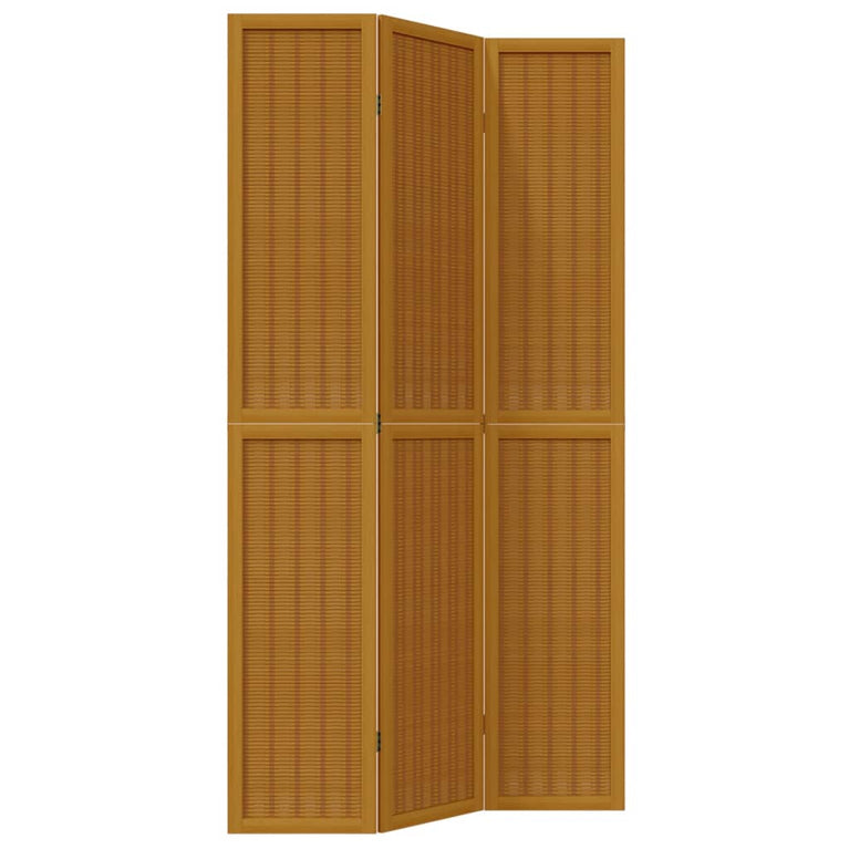 Kamerscherm met 3 panelen massief paulowniahout bruin