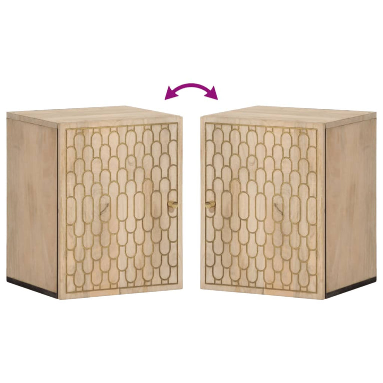 Badkamerwandkast 38x33x48 cm massief mangohout